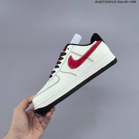 Nike Air Force 1 07 LV8 QW5288-126 Off White Red Black Gold EU 36-45 Sneaker - Unisex (BS-61964)