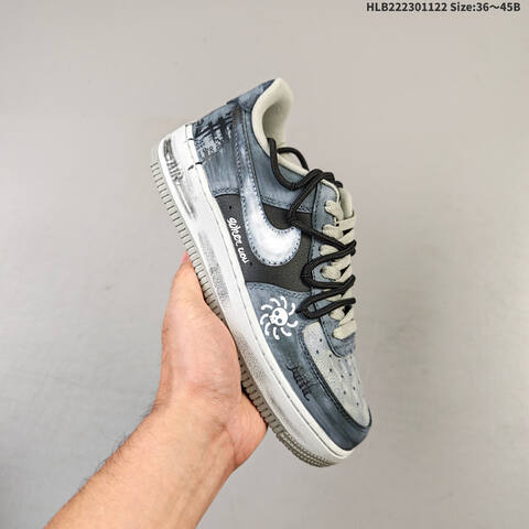 Nike Air Force 1 07 LV CW6871 77 Black Grey White Beige EU 36-45 Sneaker - Unisex (BS-63266)