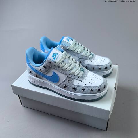 Nike Air Force 1 07 White Light Grey Blue EU 36-45 Sneaker - Unisex (BS-62552)