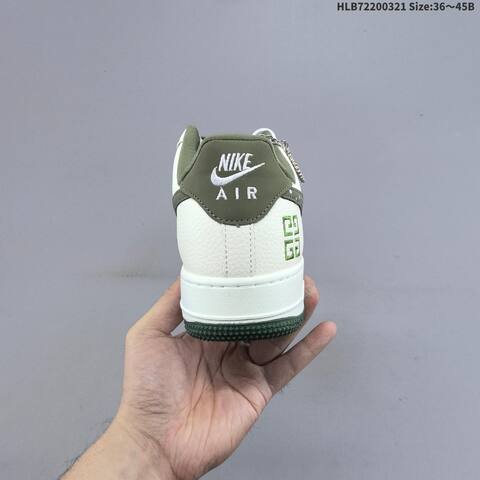 Nike Air Force 1 07 LV8 SY1388-035 Off White Dark Olive Green White EU 36-45 Skate Shoe - Unisex (BS-61223)