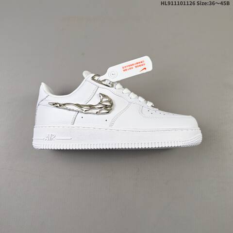 Nike Air Force 1 07 White Metallic Silver Gold EU 36-45 Sneaker - Unisex (BS-63034)