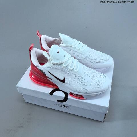 Nike Air Max 270 Flyknit White Blue Red Black EU 36-45 Running Shoe - Unisex (BS-60433)