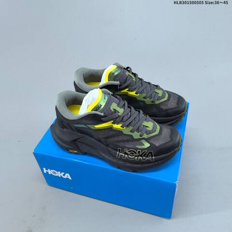 HOKA Mafate X Coral Orange White Black Green EU 36-45 Trail Shoe Trail Running Sneakers - Unisex (BS-69346)