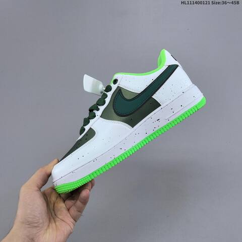 Nike Air Force 1 07 White Dark Green Bright Green Orange Black EU 36-45 Sneaker - Unisex (BS-61843)