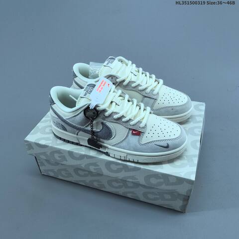 Nike SB Dunk Low The North Face Off White Light Grey Dark Grey Red EU 36-46 Skate Shoe - Unisex (BS-61251)