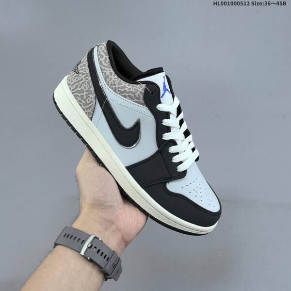 Jordan Air Jordan 1 Low PRM black/white/grey with blue accents EU 36-45 lifestyle