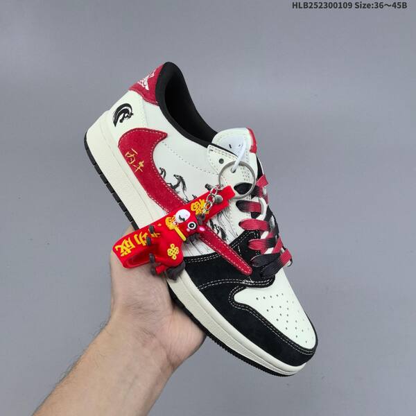 Nike Air Jordan 1 white/black/red 36~45B basketball