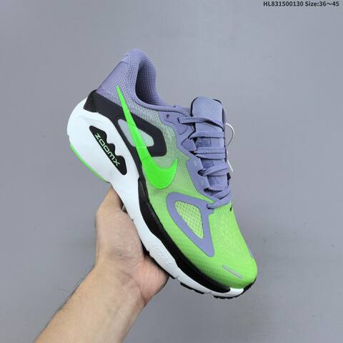 Nike Structure Plus ReactX Air Zoom Green Purple Black White EU 36-45 Running Shoe - Unisex (BS-61646)