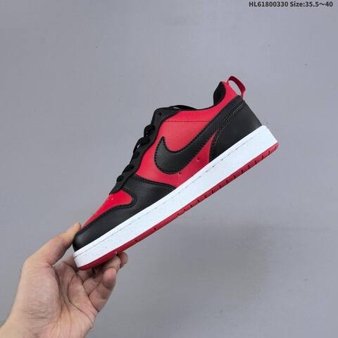 Nike Court Borough Low Black Red White EU 35 5-40 Skate Shoe - Unisex (BS-61036)