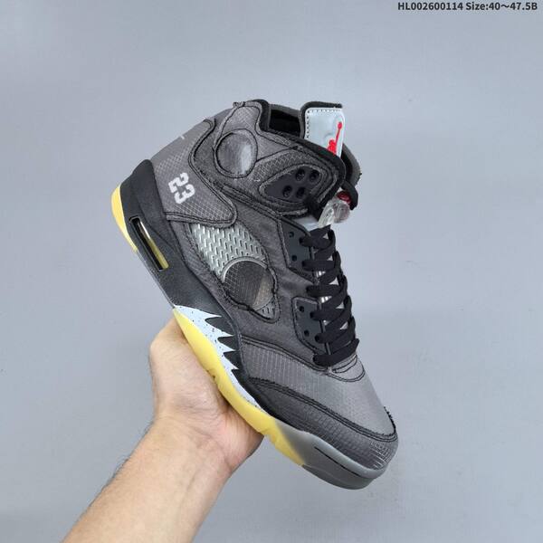 Jordan Off-White x Air Jordan 5 Retro SP black/gray/blue with red accents EU 40-47.5 basketball