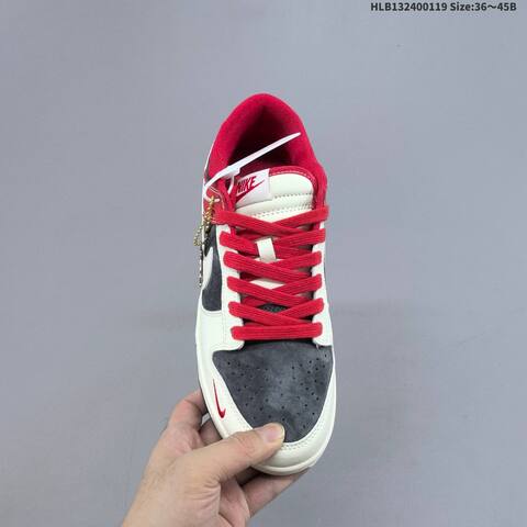 Nike SB Dunk Low Retro DIY Sail Dark Grey Red EU 36-45 Skate Shoe - Unisex (BS-61892)