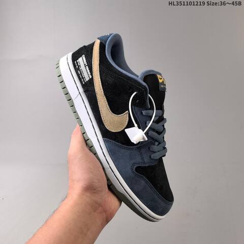 Nike SB Dunk Low Pro HF3063-002 Black Navy Blue Beige White EU 36-45 Skate Shoe - Unisex (BS-62566)
