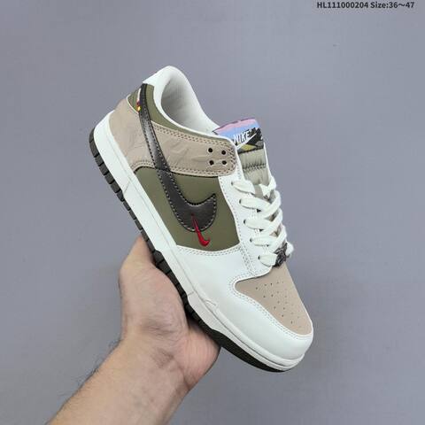 Nike SB Dunk Low Pegasus Pack CNY IQ1118-220 White Olive Khaki Black Red EU 36-47 Skate Shoe - Unisex (BS-61533)