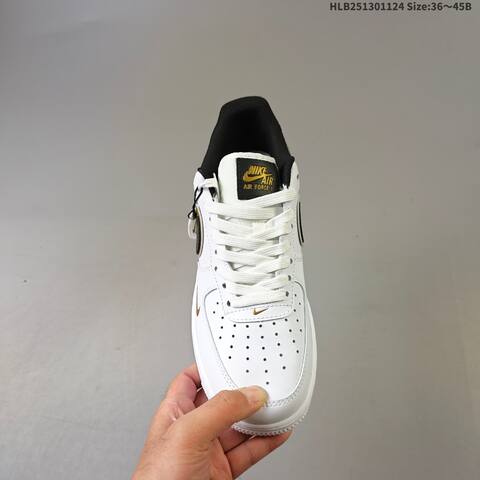 Nike Air Force 1 07 White Black Gold EU 36-45 Sneaker - Unisex (BS-63130)