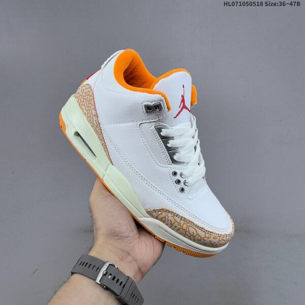 Jordan Air Jordan 3 Retro white/orange/red with elephant print accents 36~47B basketball