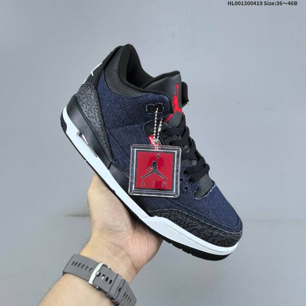 Jordan Air Jordan 3 Retro SP x Levi's navy denim/black/white/red 36~46B basketball