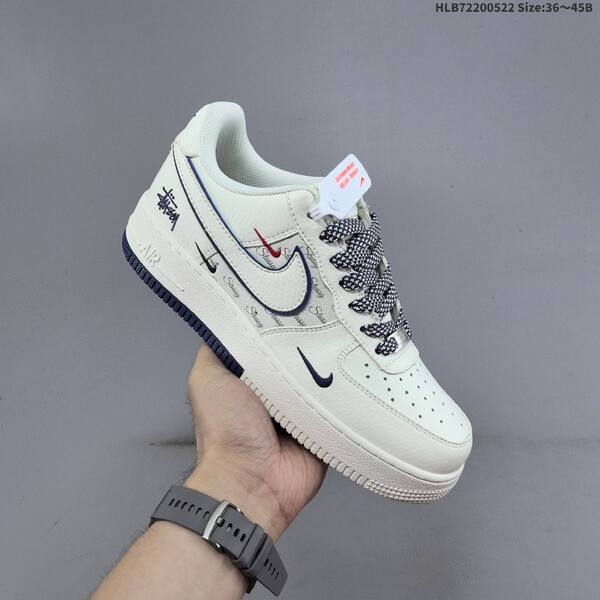 Nike Air Force 1 07 LV8 Stussy off white navy red light blue EU 36-45 sneaker