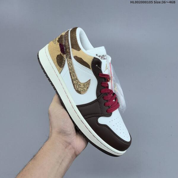 Jordan Air Jordan 1 Low white/brown/burgundy/gold 36~46B casual