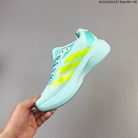 Adidas Adizero Evo SL JS4452 White Blue Mint Neon Yellow EU 40-45 Running Shoe - Men's (BS-65434)