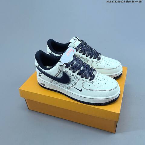 Nike Air Force 1 Low Light Grey Off White Black Red EU 36-45 Sneaker - Unisex (BS-61660)