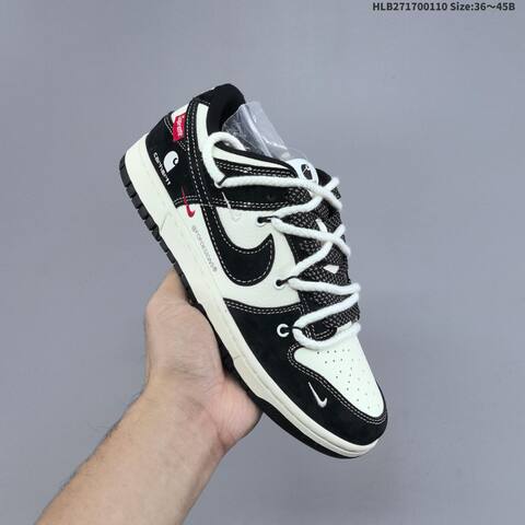 Nike SB Dunk Low Off White Black Dark Grey EU 36-45 Skate Shoe - Unisex (BS-62089)