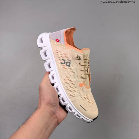 On Cloud 6 Coast Beige Peach White Black EU 36-45 Running Shoe Running Sneakers - Unisex (BS-69745)