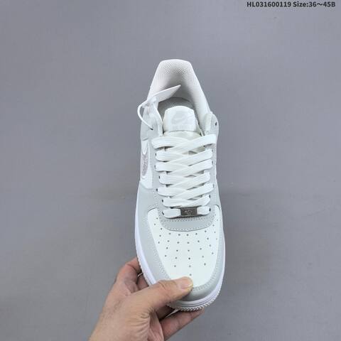 Nike Air Force 1 Low Light Grey White Silver EU 36-45 Sneaker - Unisex (BS-61885)