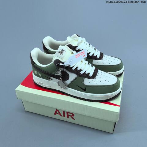 Nike Air Force 1 07 LV8 White Green Brown EU 36-45 Sneaker - Unisex (BS-61800)