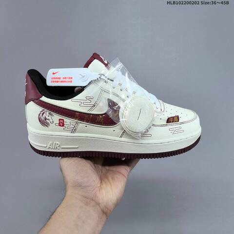 Nike Air Force 1 Off White Black Red EU 36-45 Sneaker - Unisex (BS-61586)