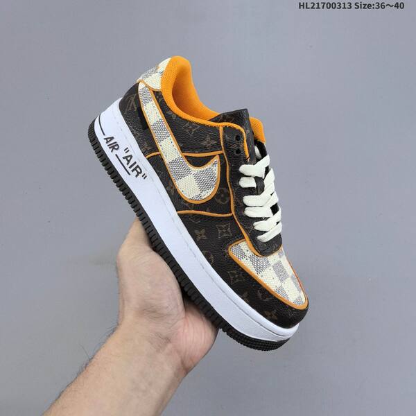 Nike Air Force 1 07 Low brown white orange black EU 36-40 sneaker