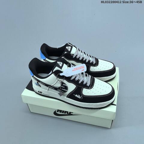 Nike Air Force 1 07 Low Black White Blue Beige EU 36-45 Sneaker - Unisex (BS-60785)