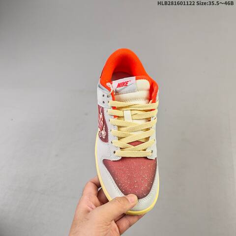 Nike SB Dunk Low Grey Red Pale Yellow Orange EU 35 5-46 Skate Shoe - Unisex (BS-63238)