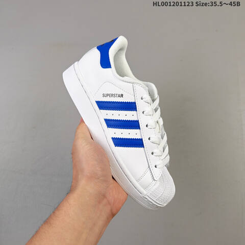 Adidas Superstar White Blue Black EU 35 5-45 Skate Shoe - Unisex (BS-65499)