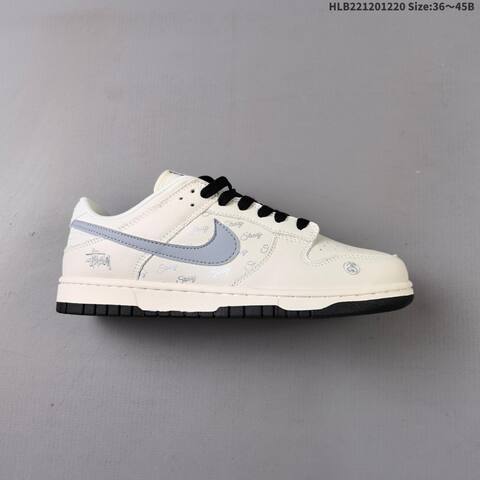 Nike SB Dunk Low Off White Light Grey Black EU 36-45 Skate Shoe - Unisex (BS-62545)