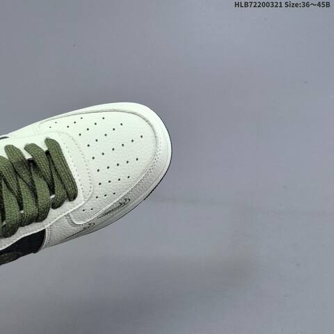 Nike Air Force 1 07 LV8 SY1388-035 Off White Dark Olive Green White EU 36-45 Skate Shoe - Unisex (BS-61223)