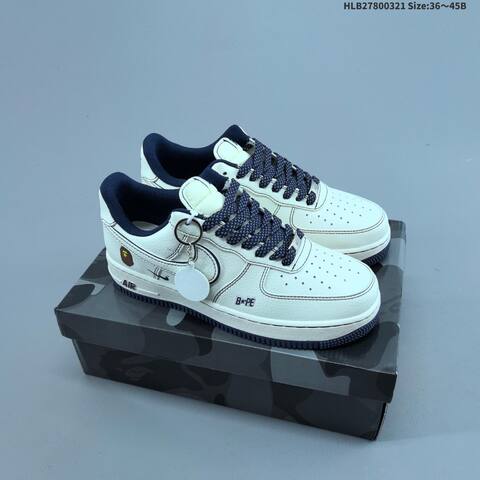 Nike Air Force 1 07 LV8 White Black Red Navy Blue EU 36-45 Sneaker - Unisex (BS-61221)