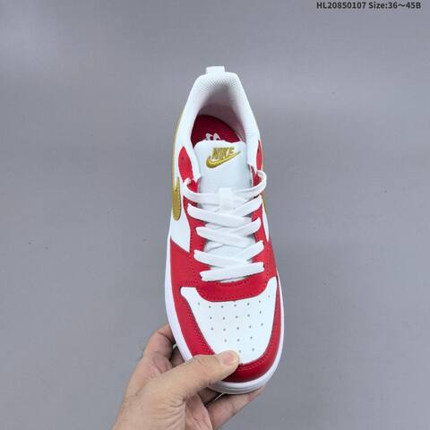 Nike Court Borough Low 2 White Red Gold EU 36-45 Skate Shoe - Unisex (BS-62161)