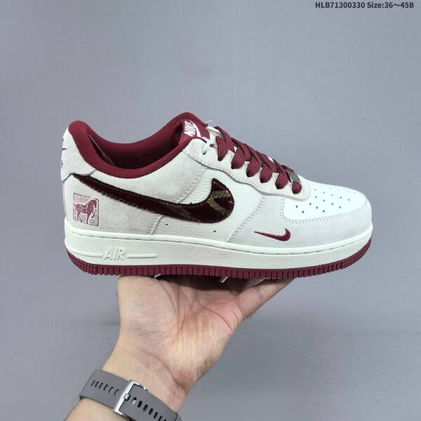 Nike Air Force 1 07 Low off white red silver burgundy black EU 36-45 sneaker