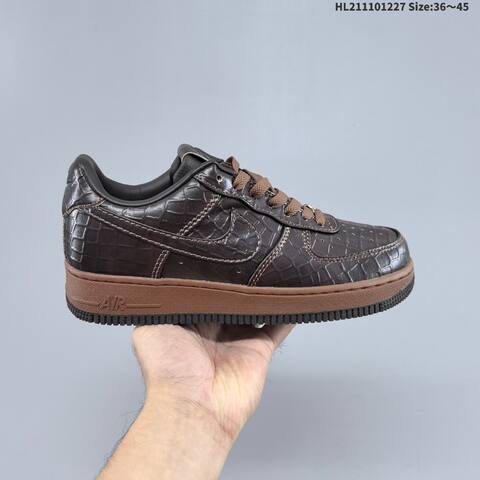 Nike Air Force 1 07 Low Dark Brown Light Brown Black Gold EU 36-45 Sneaker - Unisex (BS-62398)