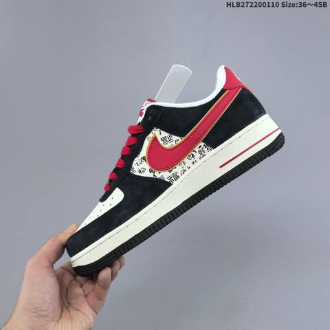 Nike Air Force 1 07 QW5288-132 White Black Red Gold EU 36-45 Sneaker - Unisex (BS-62090)