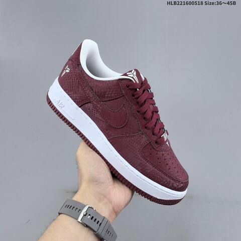 Nike Air Force 1 07 LV8 Kobe Burgundy White EU 36-45 Sneaker - Unisex (BS-60280)