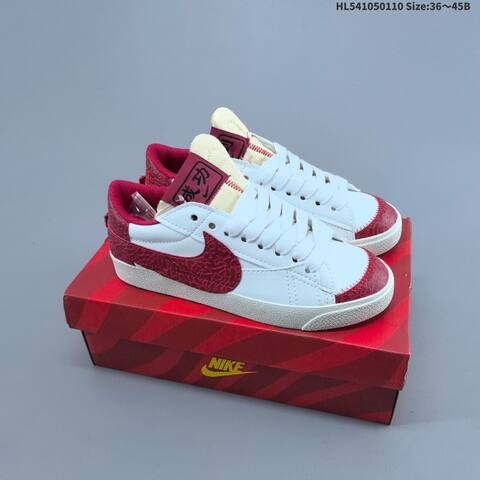 Nike Blazer Low 77 Jumbo White Red Cream EU 36-45 Skate Shoe - Unisex (BS-62094)