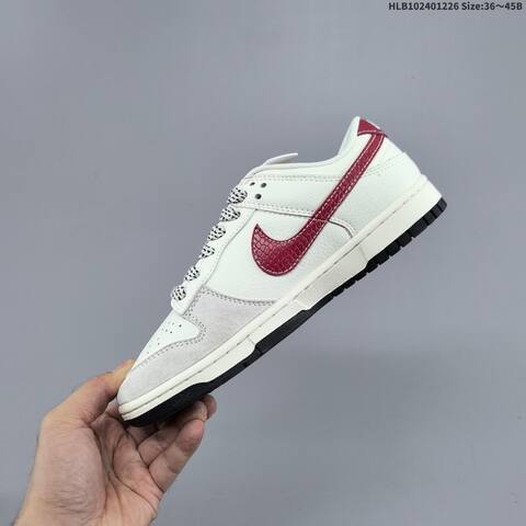 Nike SB Dunk Low Off White Light Grey Red Black EU 36-45 Skate Shoe - Unisex (BS-62430)