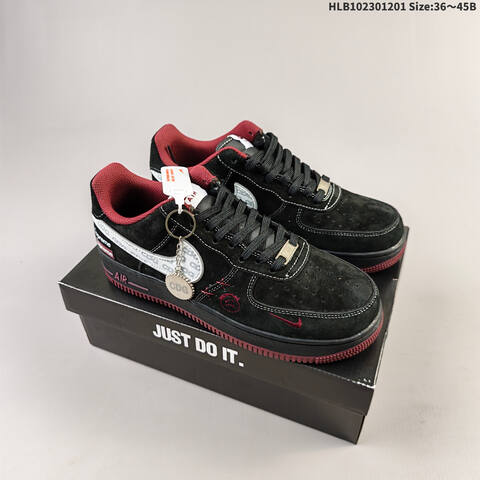 Nike Air Force 1 07 Black White Red EU 36-45 Sneaker - Unisex (BS-62915)
