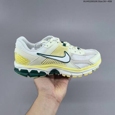 Nike Zoom Vomero 5 White Pale Yellow Dark Green EU 36-45 Running Shoe - Unisex (BS-62189)