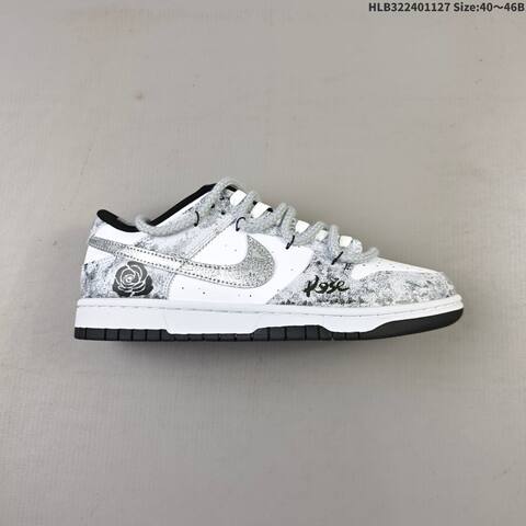 Nike Dunk Low Retro DIY White Grey Black Silver EU 40-46 Skate Shoe - Men's (BS-63005)
