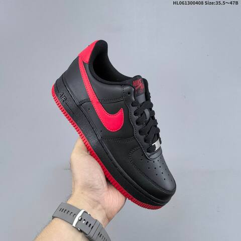 Nike Air Force 1 07 Black Red Black White EU 35 5-47 Sneaker - Unisex (BS-60879)