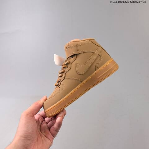 Nike Air Force 1 07 Mid Black Wheat Brown EU 22-35 Sneaker - Women's (BS-62536)