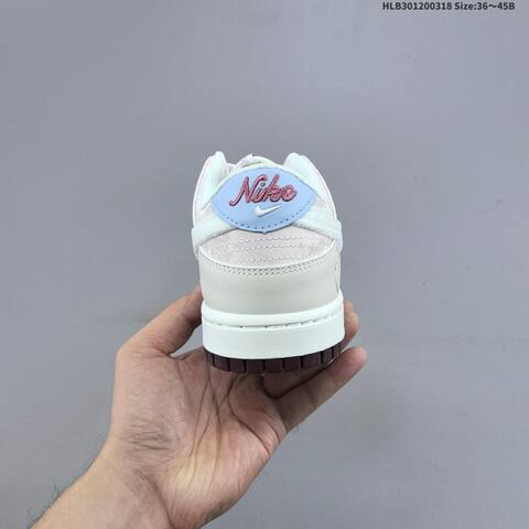 Nike Dunk Low Light Beige White Pink Light Blue Dark Brown EU 36-45 Skate Shoe - Unisex (BS-61264)