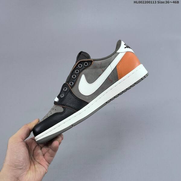 Nike Dunk Low grey/black/white with orange accents 36~46 casual
